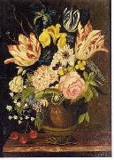 unknow artist Floral, beautiful classical still life of flowers.030 oil on canvas